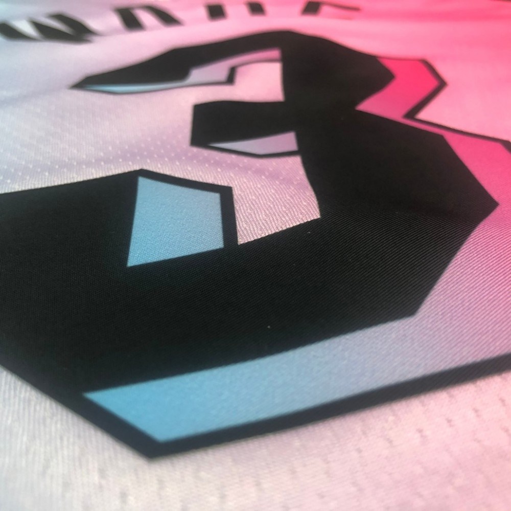 Men's Miami Heat Dwyane Wade #3 Blue&Pink 20/21 Swingman Jersey - City Edition-Pro Kit Vault | Brand New 26/27 Sports Jerseys